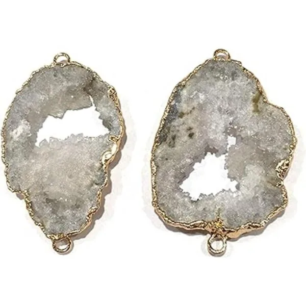Conectores Druzy de cristal de ágata natural con cristales_3