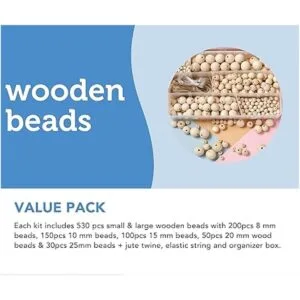 Incraftables Cuentas de madera natural para manualidades_4