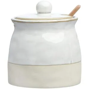Creative CoOp Olla para tapa de azúcar color blanco_1