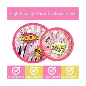 Juego de vajilla de 96 piezas con temática de Super Girl_4