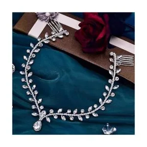 LOVFOIVER Diadema de diamantes de imitación para novia_2