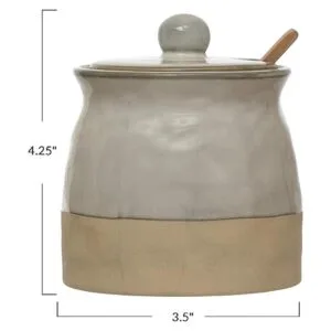 Creative CoOp Olla para tapa de azúcar color blanco_5