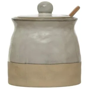 Creative CoOp Olla para tapa de azúcar color blanco_2