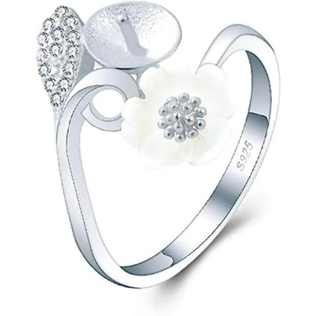 LGSY Anillo de plata de ley 925 con diseño de margaritas_1