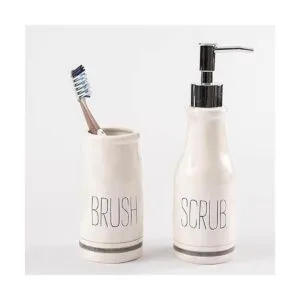 Mud Pie Bistro Dispensador de jabón y soporte para_3