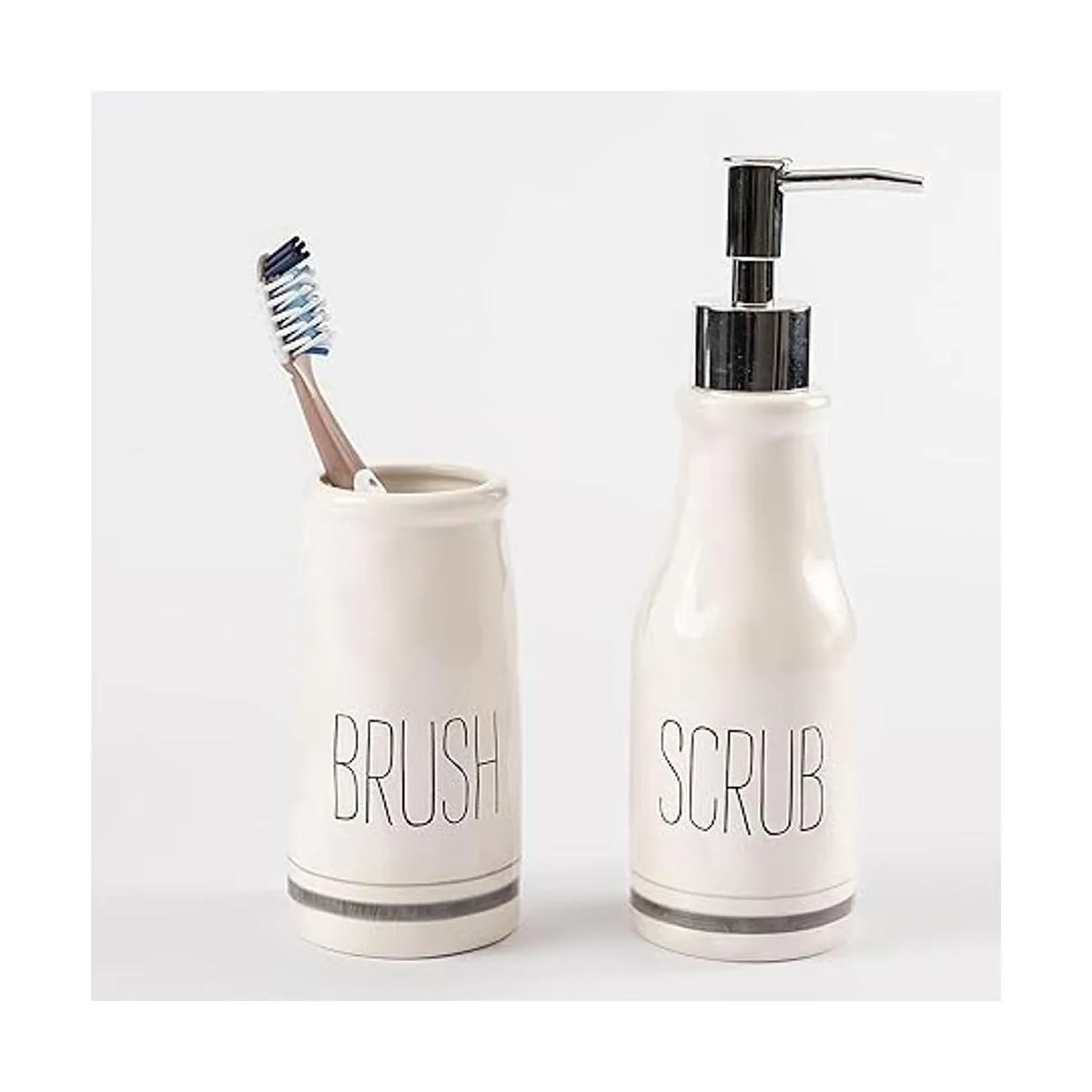 Mud Pie Bistro Dispensador de jabón y soporte para_3