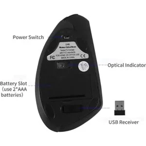 OIUSHYO Mouse vertical inalámbrico mouse ergonómico de_6