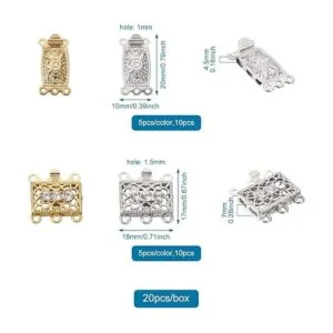 Pandahall Juego de 20 cierres de latón con múltiples_2