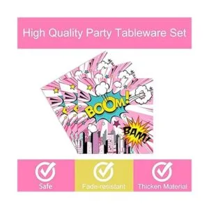 Juego de vajilla de 96 piezas con temática de Super Girl_3