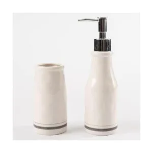 Mud Pie Bistro Dispensador de jabón y soporte para_4