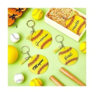 20 llaveros de acrílico de béisbol de sóftbol en blanco_4
