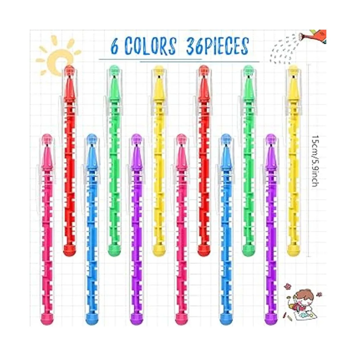Paquete de 36 bolígrafos con forma de rompecabezas de_3