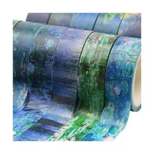 Juego de 12 rollos de cinta Washi con diseños florales_4