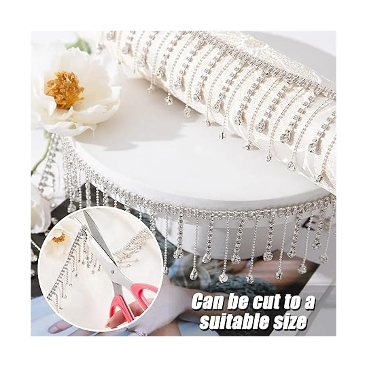 Cadena de borla de cinta de diamantes de imitación de 2_2