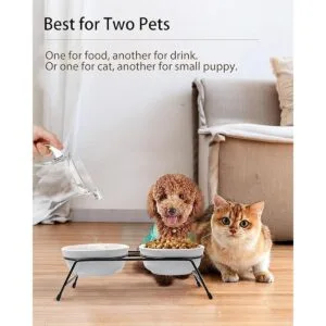 Cat Food Bowls Set Upgraded 13 oz Ceramic Raised Cat_5