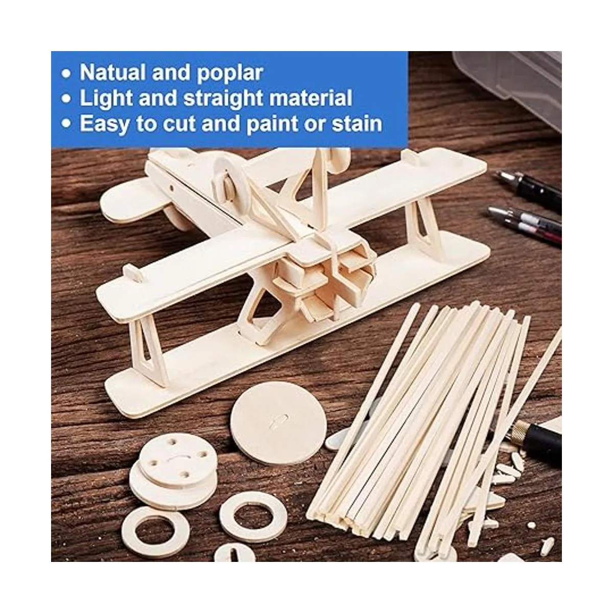 222 tiras de madera balsa cuadradas de madera de 18_4