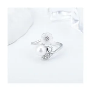 LGSY Anillo de plata de ley 925 con diseño de margaritas_3