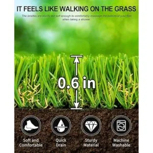 OTHWAY Tapete antideslizante para bañera con hierba 25.6_7
