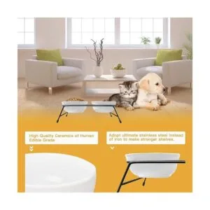 Cat Food Bowls Set Upgraded 13 oz Ceramic Raised Cat_4