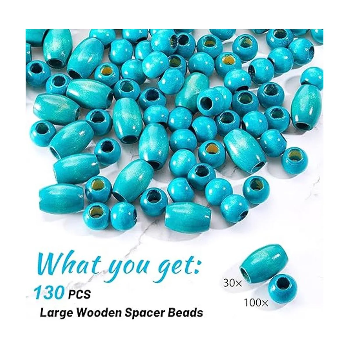 130 cuentas espaciadoras de madera grandes cuentas de_4