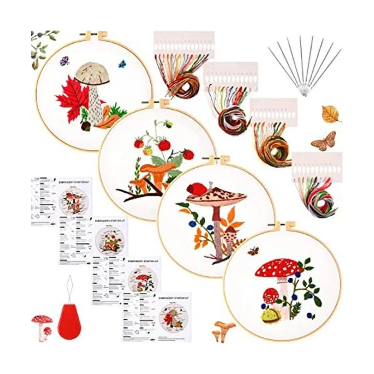 Juego de 4 juegos de bordado con patrón e instrucciones_1