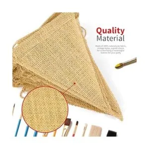 LEOBRO 48 banderines de arpillera bandera triangular de_4