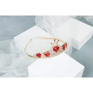 JINSAWW Evie Collar de reina de corazones corona de_2