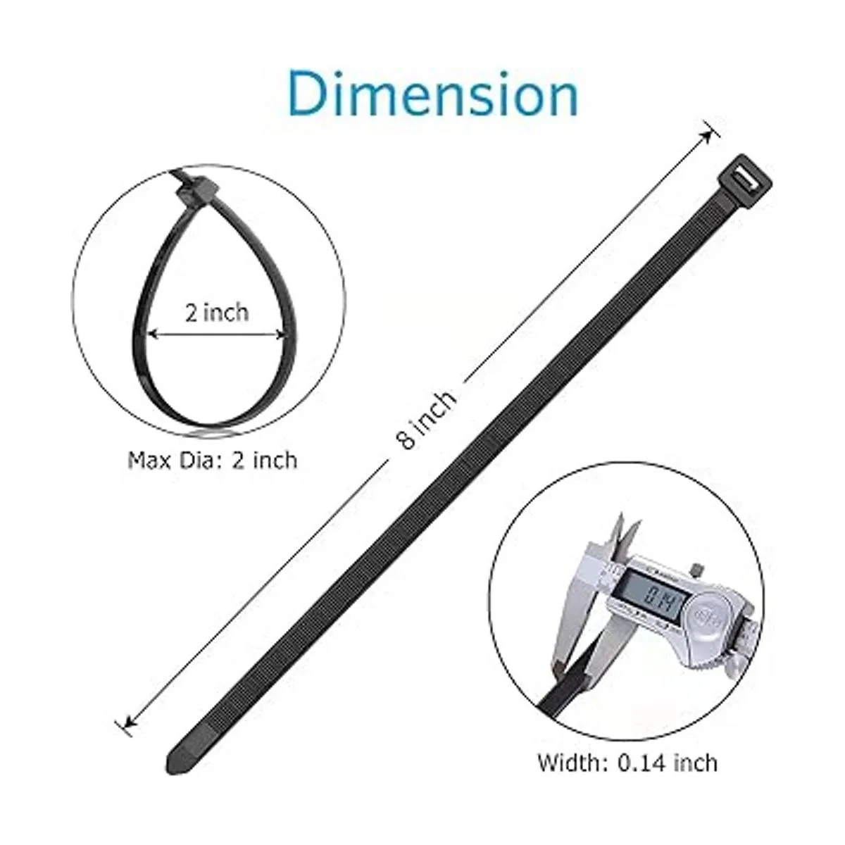 Skalon Bridas de 8 pulgadas paquete de 1000_2