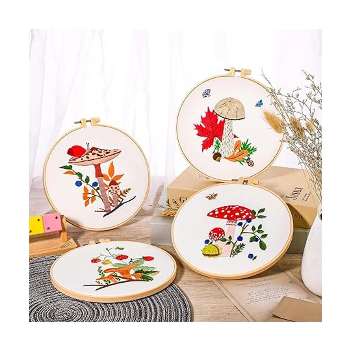 Juego de 4 juegos de bordado con patrón e instrucciones_5