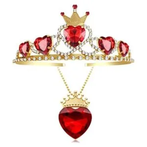 JINSAWW Evie Collar de reina de corazones corona de_1
