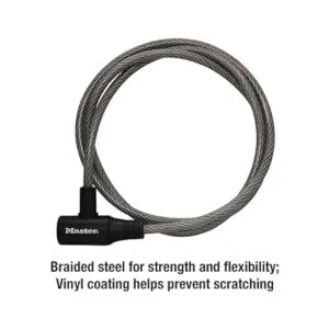 Master Lock 8154DPF Cerradura de cable con llave 1 paquete_4