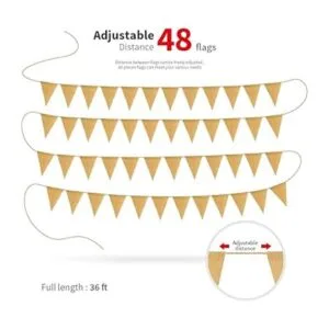 LEOBRO 48 banderines de arpillera bandera triangular de_3