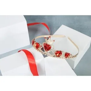 JINSAWW Evie Collar de reina de corazones corona de_3