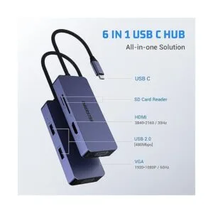 OBERSTER 6 en 1 USB C a HDMI VGA Dual Monitor USB C_2