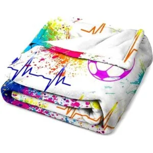 Manta de fútbol súper suave ligera acogedora con_3