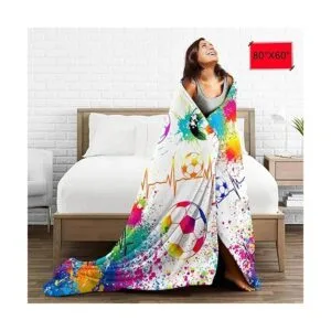 Manta de fútbol súper suave ligera acogedora con_6