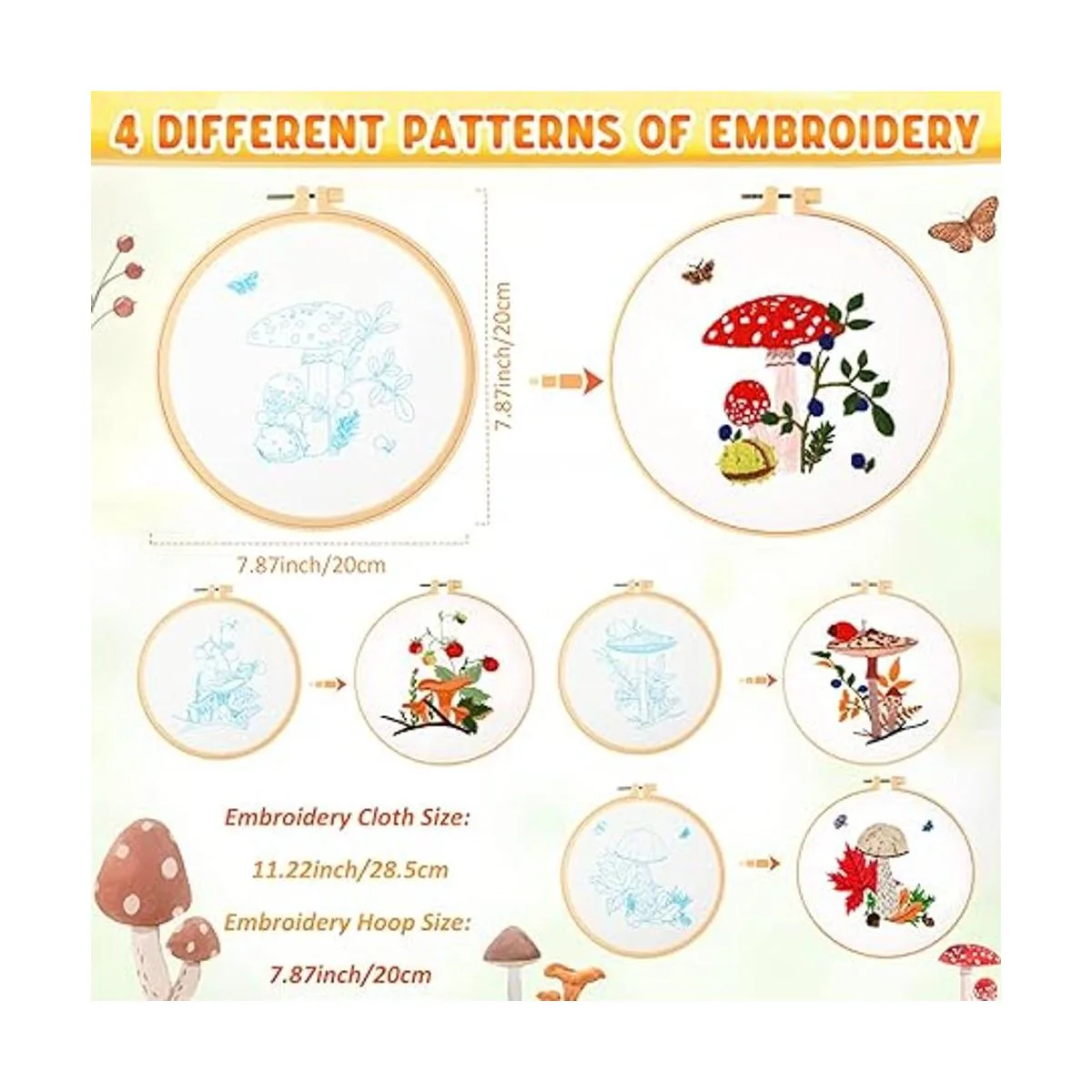 Juego de 4 juegos de bordado con patrón e instrucciones_3