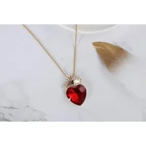 JINSAWW Evie Collar de reina de corazones corona de_4