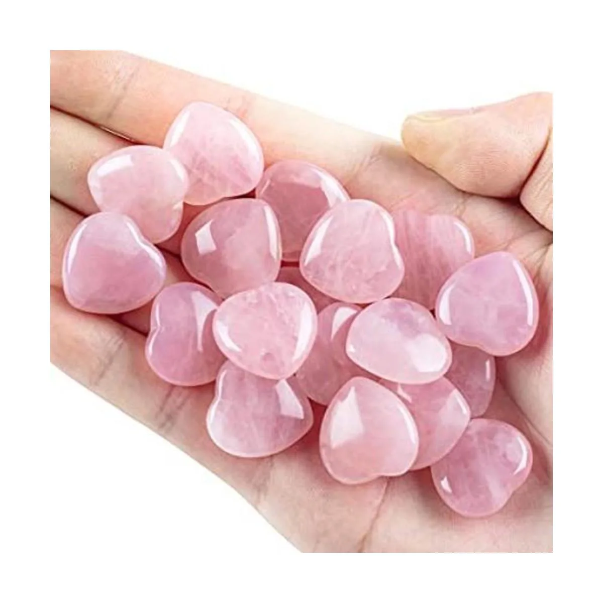 30 cristales de cuarzo rosa de corazón piedra de cuarzo_1