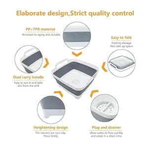Lavabo plegable de plástico multiusos de 2.4 galones 9 L_3