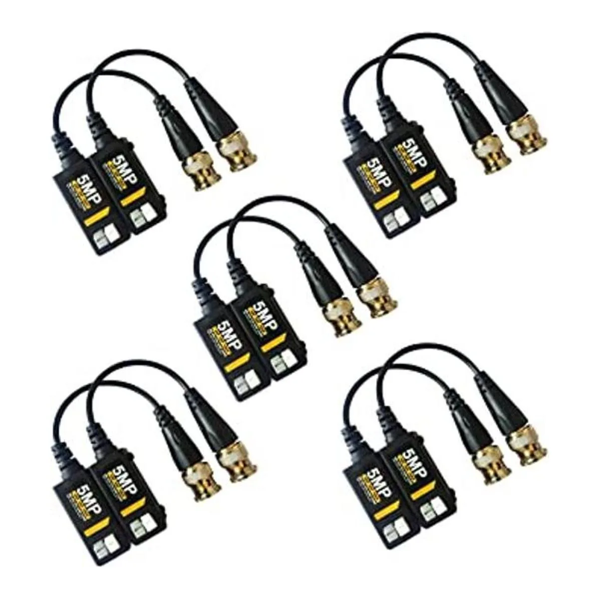 EVERSECU 5 pares de conectores pasivos HD BNC para cámaras_1