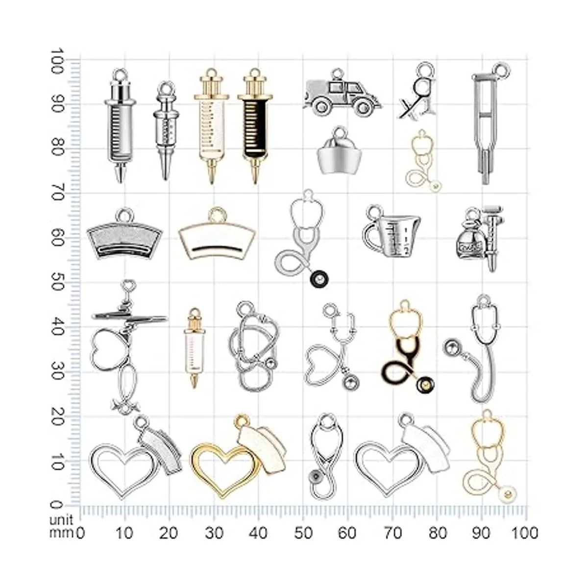 Junkin 108 dijes para enfermera estetoscopio dijes_2