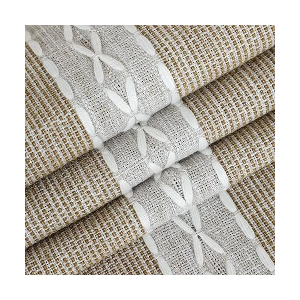 Camino de mesa de centro de mesa trenzado a rayas rústicas_7