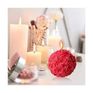 Moldes grandes para velas de rosas 3D molde de silicona_5