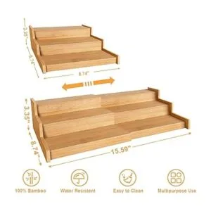 VenDotbi Spice Rack Organizer 3 Tier Expandable Bamboo_4