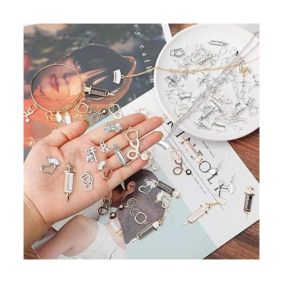 Junkin 108 dijes para enfermera estetoscopio dijes_3