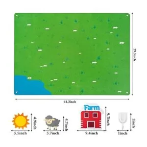 WATINC Juego de tablero de fieltro de animales de granja_2