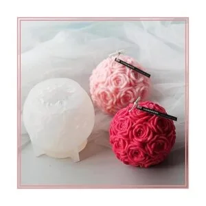 Moldes grandes para velas de rosas 3D molde de silicona_4