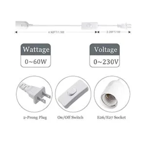 Enchufe de luz colgante con cable cable de extensión para_2