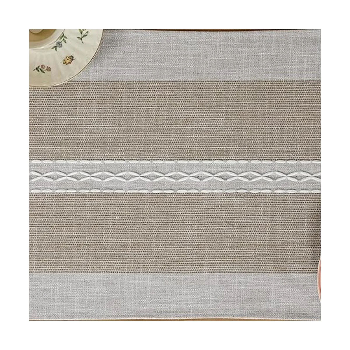 Camino de mesa de centro de mesa trenzado a rayas rústicas_6